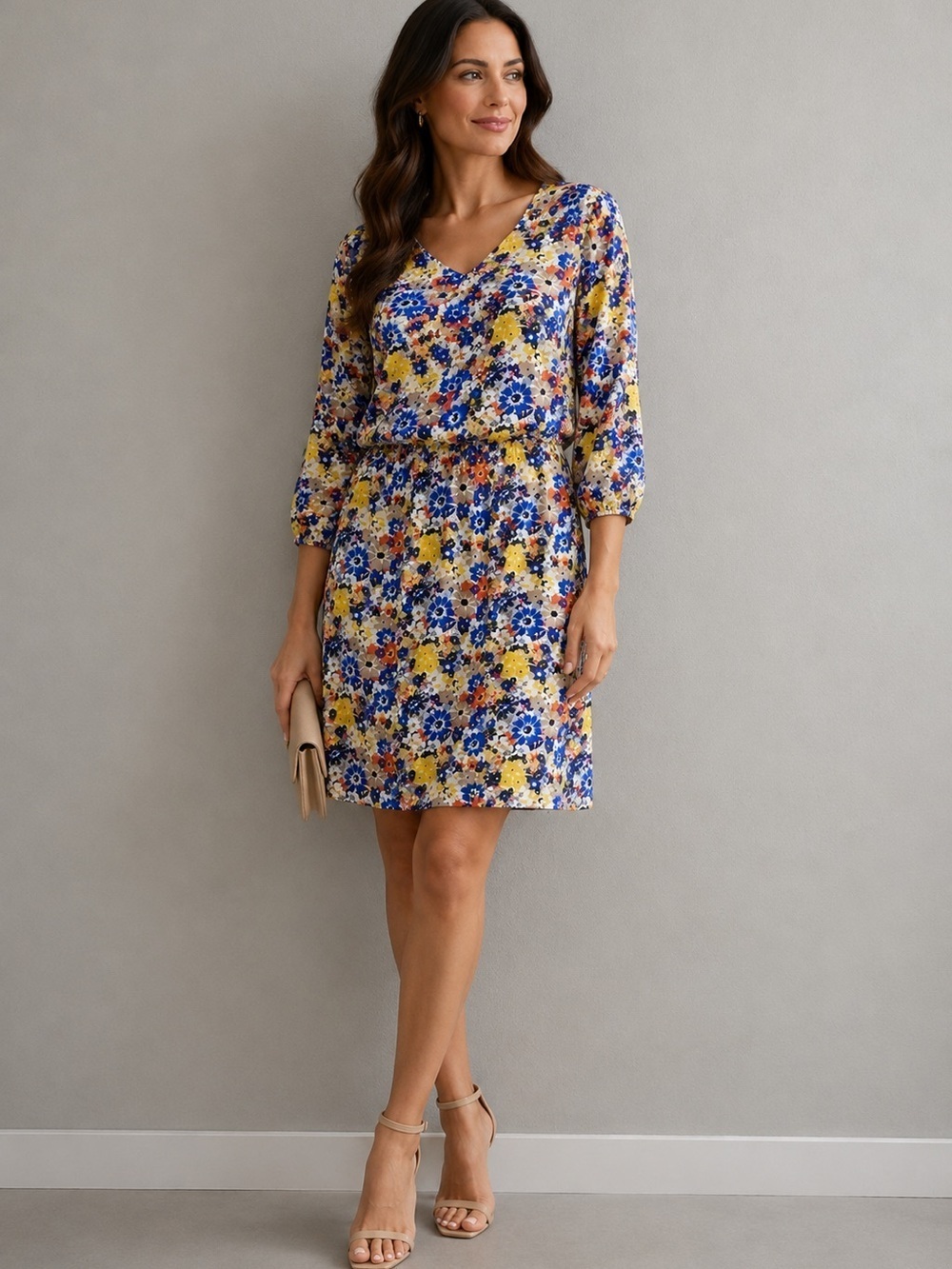 Qmack floral print dress size Large